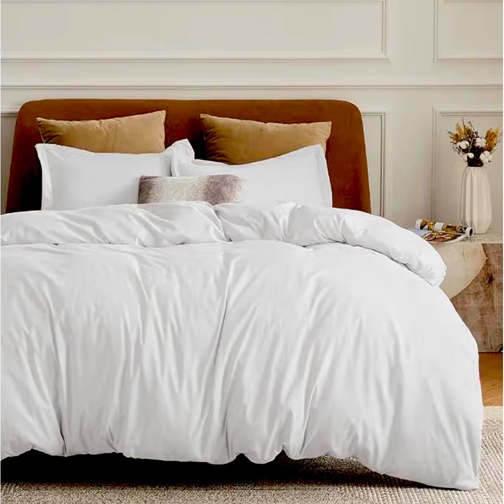 Design Within Reach White Linen/Cotton Duvet Cover